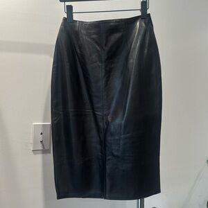 Black leather skirt